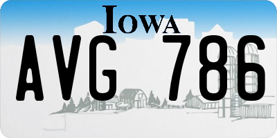 IA license plate AVG786