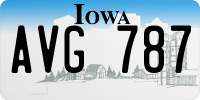 IA license plate AVG787