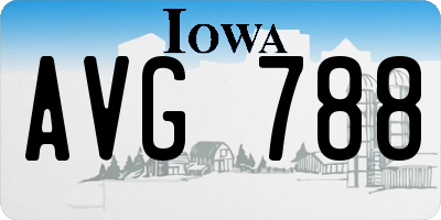 IA license plate AVG788
