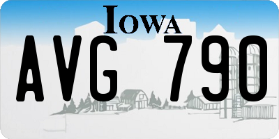 IA license plate AVG790