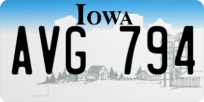 IA license plate AVG794