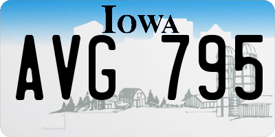IA license plate AVG795
