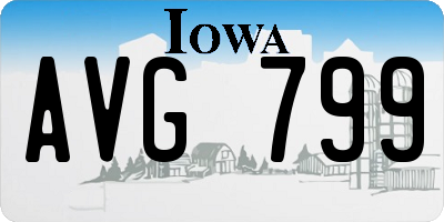 IA license plate AVG799