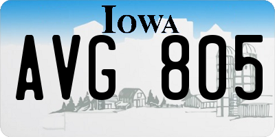 IA license plate AVG805