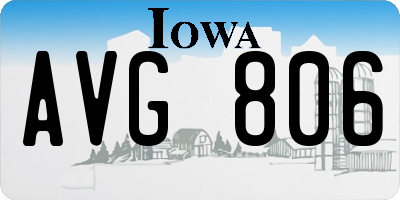 IA license plate AVG806