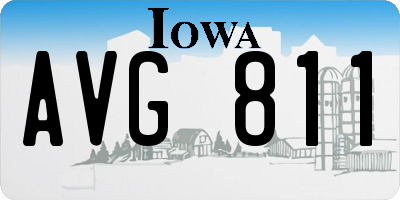 IA license plate AVG811