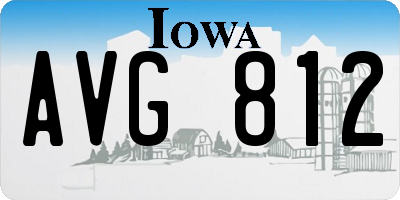 IA license plate AVG812