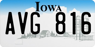 IA license plate AVG816