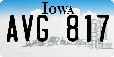 IA license plate AVG817