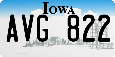 IA license plate AVG822