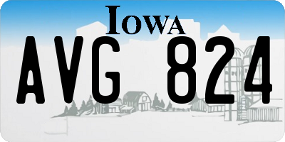 IA license plate AVG824