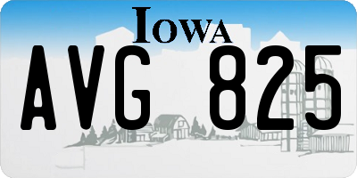 IA license plate AVG825