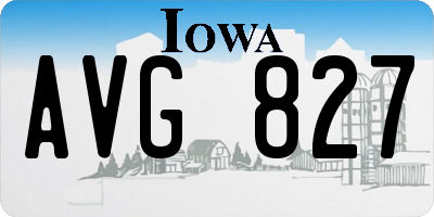 IA license plate AVG827