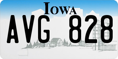 IA license plate AVG828
