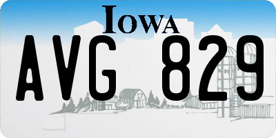 IA license plate AVG829