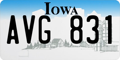 IA license plate AVG831