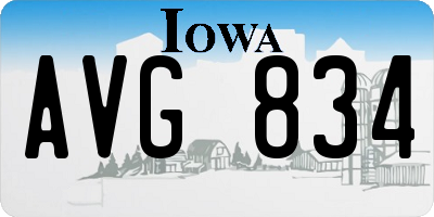 IA license plate AVG834