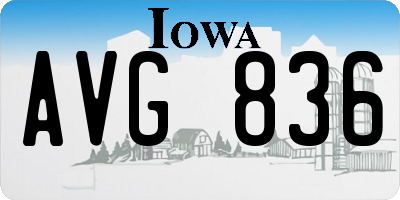 IA license plate AVG836