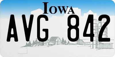 IA license plate AVG842