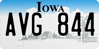 IA license plate AVG844
