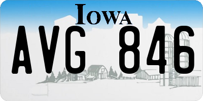 IA license plate AVG846
