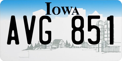 IA license plate AVG851