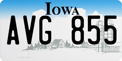 IA license plate AVG855