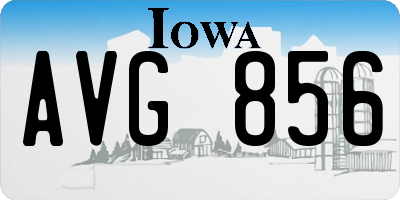 IA license plate AVG856