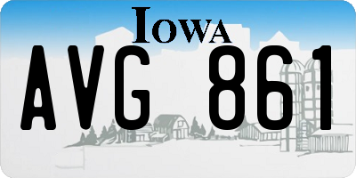 IA license plate AVG861