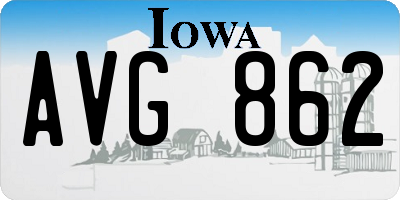 IA license plate AVG862
