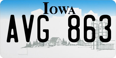IA license plate AVG863