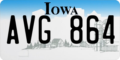 IA license plate AVG864