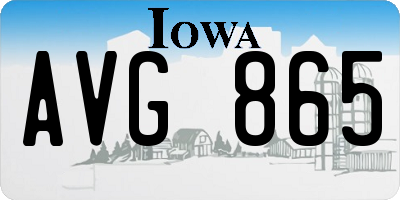 IA license plate AVG865
