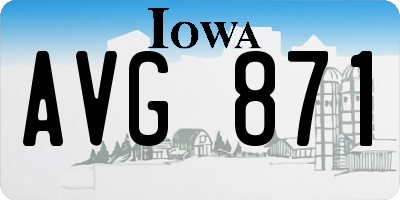 IA license plate AVG871