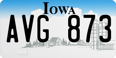 IA license plate AVG873