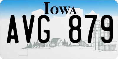 IA license plate AVG879