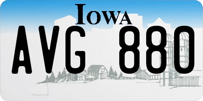 IA license plate AVG880