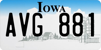 IA license plate AVG881