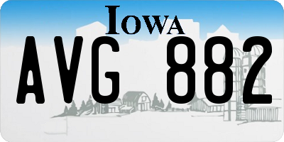 IA license plate AVG882