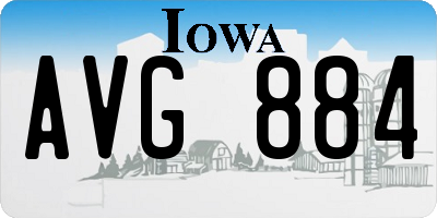 IA license plate AVG884