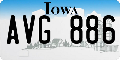 IA license plate AVG886