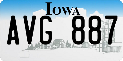 IA license plate AVG887