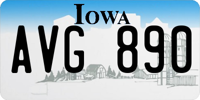 IA license plate AVG890