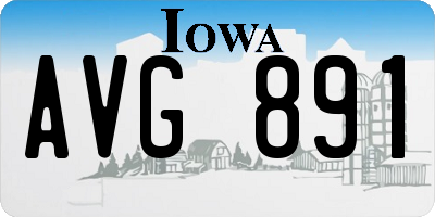 IA license plate AVG891