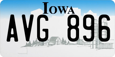 IA license plate AVG896