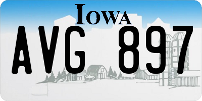 IA license plate AVG897
