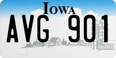 IA license plate AVG901