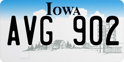 IA license plate AVG902