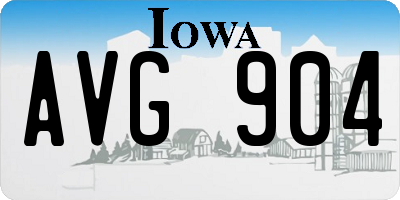 IA license plate AVG904