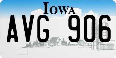 IA license plate AVG906